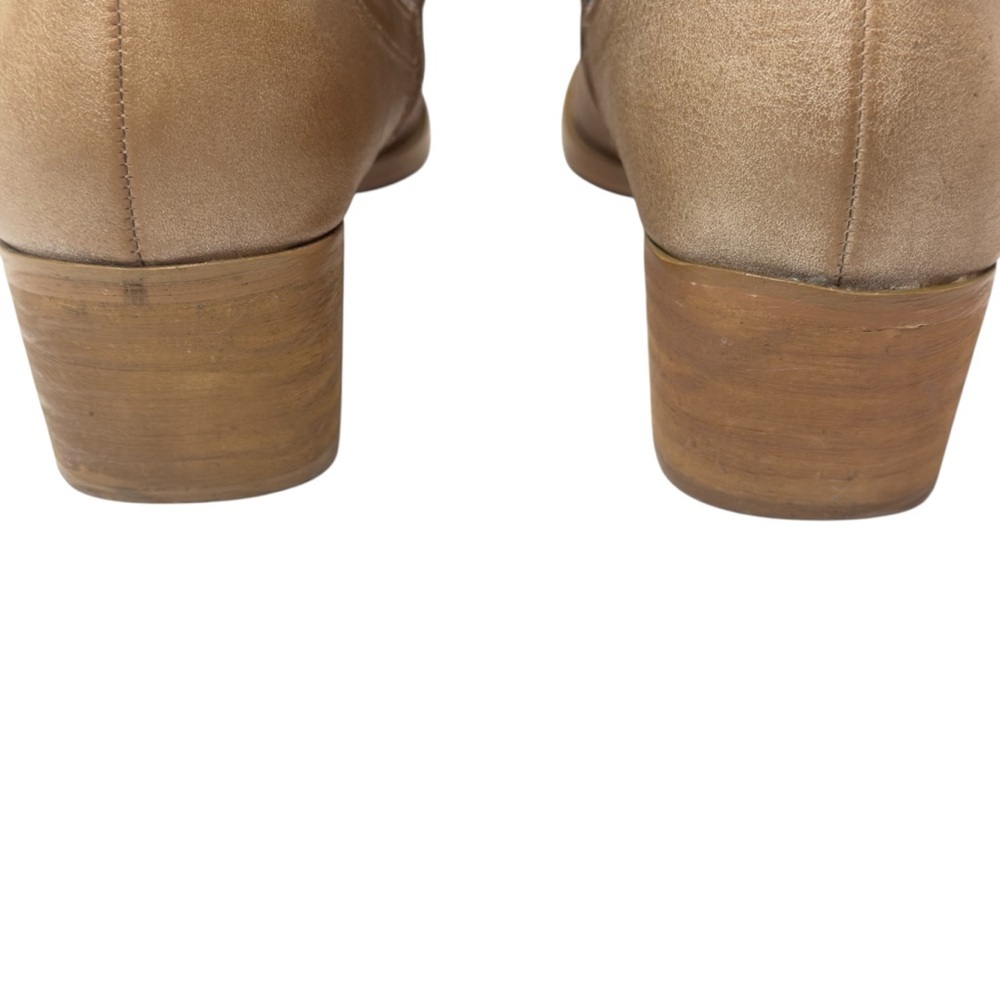 Francesca's Collections Tan and Black Ankle Boots with Southwestern Flair - Picture 6 of 12